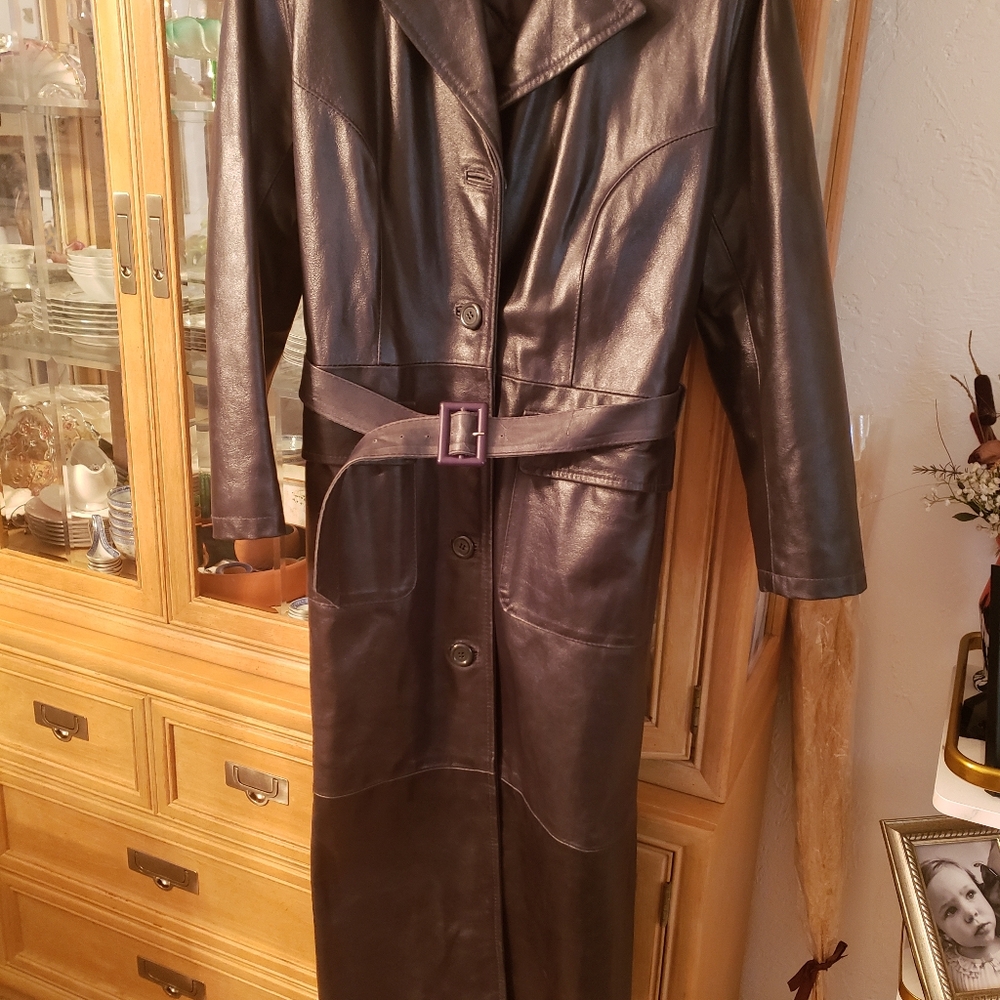 Women's Vera Pelle Italian Leather Full Length Coat